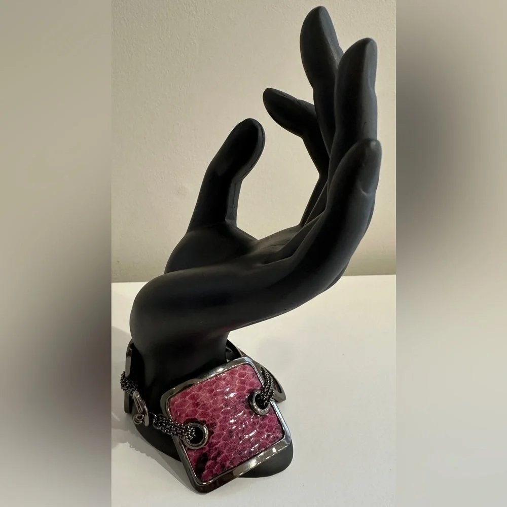 New Nine West Python-Print Chain Bracelet - Wine and Lilac Hues